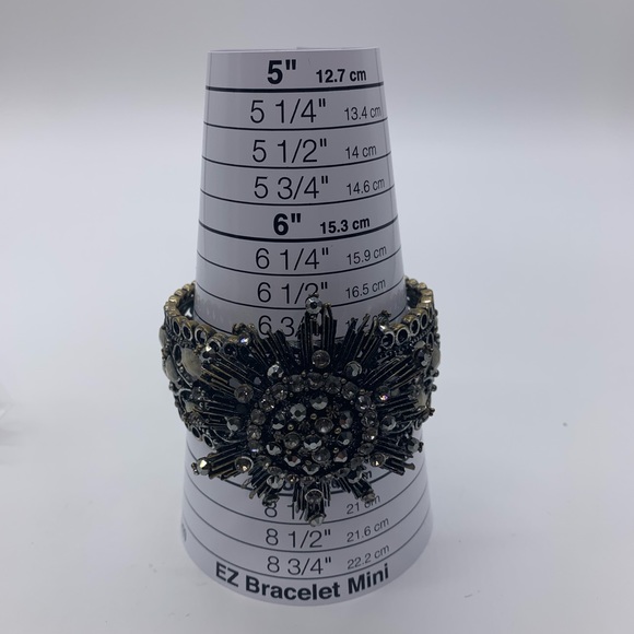 SDLZ Bracelet Statement Lattice Cuff Ornate Flower & Rhinestones - Picture 13 of 13